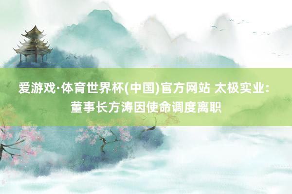 爱游戏·体育世界杯(中国)官方网站 太极实业: 董事长方涛因使命调度离职