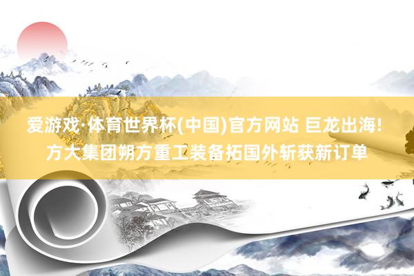爱游戏·体育世界杯(中国)官方网站 巨龙出海! 方大集团朔方重工装备拓国外斩获新订单
