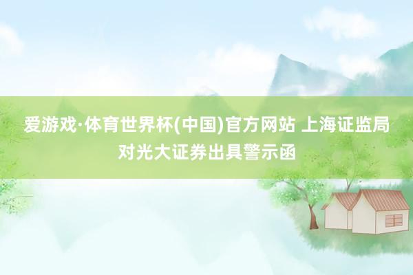 爱游戏·体育世界杯(中国)官方网站 上海证监局对光大证券出具警示函