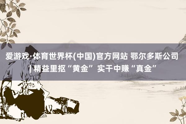爱游戏·体育世界杯(中国)官方网站 鄂尔多斯公司 | 精益里抠“黄金” 实干中赚“真金”