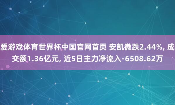 爱游戏体育世界杯中国官网首页 安凯微跌2.44%, 成交额1.36亿元, 近5日主力净流入-6508.62万