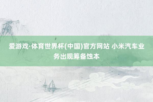 爱游戏·体育世界杯(中国)官方网站 小米汽车业务出现筹备蚀本
