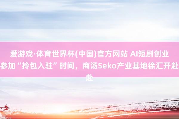 爱游戏·体育世界杯(中国)官方网站 AI短剧创业参加“拎包入驻”时间，商汤Seko产业基地徐汇开赴