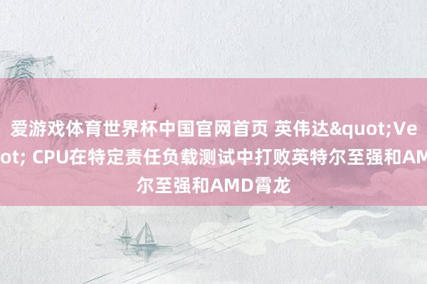 爱游戏体育世界杯中国官网首页 英伟达"Vera" CPU在特定责任负载测试中打败英特尔至强和AMD霄龙