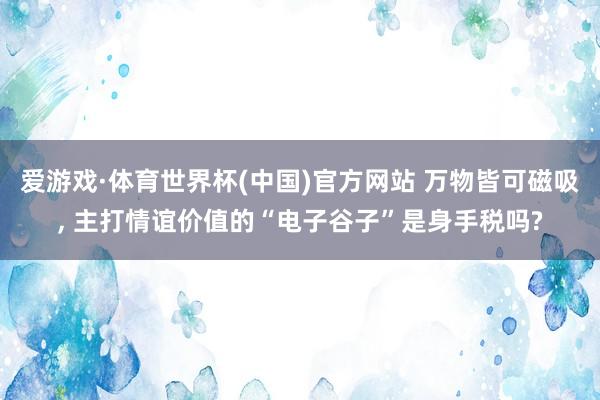爱游戏·体育世界杯(中国)官方网站 万物皆可磁吸, 主打情谊价值的“电子谷子”是身手税吗?
