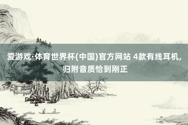 爱游戏·体育世界杯(中国)官方网站 4款有线耳机, 归附音质恰到刚正