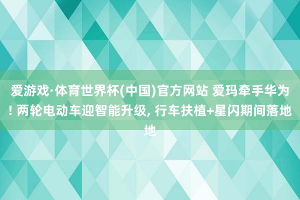 爱游戏·体育世界杯(中国)官方网站 爱玛牵手华为! 两轮电动车迎智能升级, 行车扶植+星闪期间落地