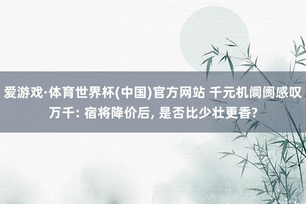 爱游戏·体育世界杯(中国)官方网站 千元机阛阓感叹万千: 宿将降价后, 是否比少壮更香?