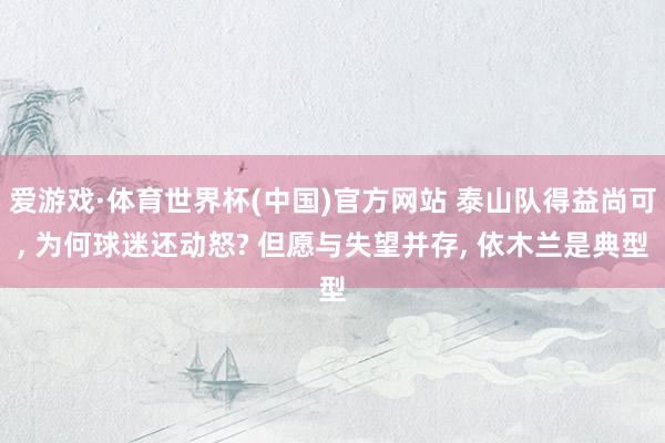 爱游戏·体育世界杯(中国)官方网站 泰山队得益尚可, 为何球迷还动怒? 但愿与失望并存, 依木兰是典型