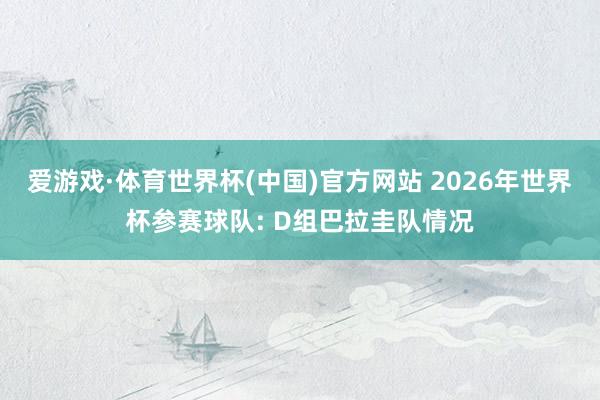 爱游戏·体育世界杯(中国)官方网站 2026年世界杯参赛球队: D组巴拉圭队情况