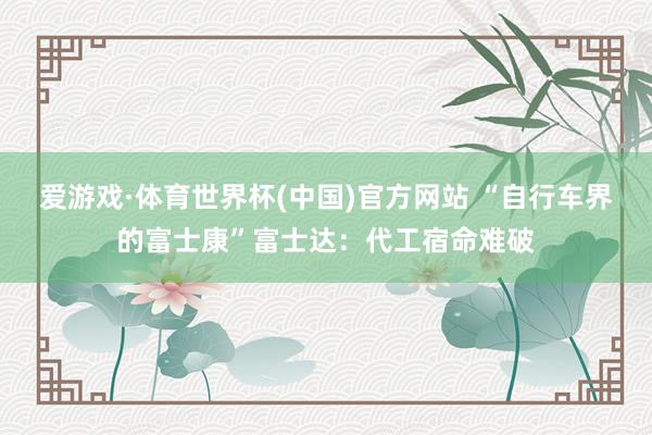 爱游戏·体育世界杯(中国)官方网站 “自行车界的富士康”富士达：代工宿命难破