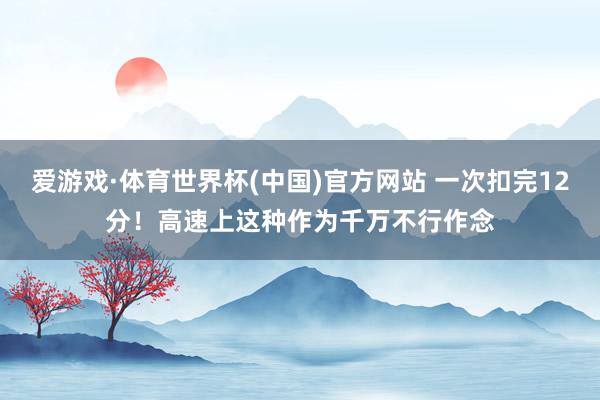 爱游戏·体育世界杯(中国)官方网站 一次扣完12分！高速上这