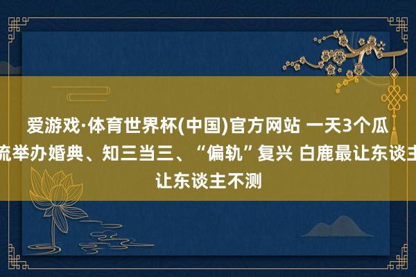 爱游戏·体育世界杯(中国)官方网站 一天3个瓜！顶流举办婚典、知三当三、“偏轨”复兴 白鹿最让东谈主不测