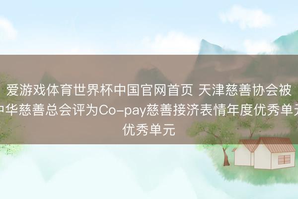 爱游戏体育世界杯中国官网首页 天津慈善协会被中华慈善总会评为Co-pay慈善接济表情年度优秀单元