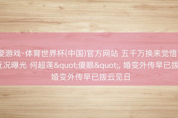 爱游戏·体育世界杯(中国)官方网站 五千万换来觉悟? 窦骁近况曝光 何超莲"傻眼"， 婚变外传早已拨云见日