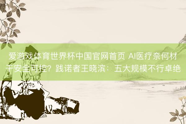 爱游戏体育世界杯中国官网首页 AI医疗奈何材干安全可控？践诺者王晓滨：五大规模不行卓绝