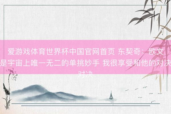 爱游戏体育世界杯中国官网首页 东契奇:欧文是宇宙上唯一无二的单挑妙手 我很享受和他的对决